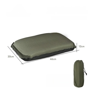 Portable <b>Inflatable</b> Sponge Material Camping Travel Pillow with Storage Bag Beige All Seasons Use - Product Image 3