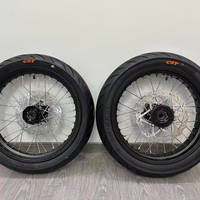 Kit de Ruedas Supermoto Surron Ultra Bee Talaria MX4 MX5 de 17 Pulgadas, Buje de Aluminio CNC, Piñón de 46T, Juego de Neumáticos para Carretera 100/80-17 130/70-17, Bicicleta Eléctrica