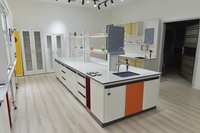Tableaux de laboratoire de meubles de laboratoire de chimie médicale de conception simple avec le banc de laboratoire d'armoire en acier