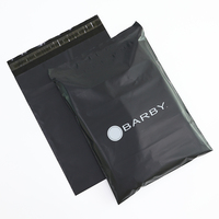 Sac de courrier noir mat en plastique poly, pochette écologique, emballage de courrier, de livraison, enveloppe, 50 unités
