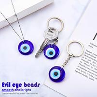 Porte-clés et pendentifs œil turc bleu, amulette porte-bonheur en verre et métal pour la création d'ornements suspendus