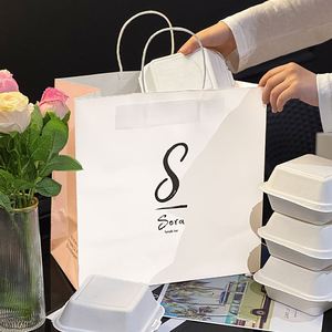 Custom Eco-Friendly <b>Biodegradable</b> Kraft <b>Paper</b> Bags for Fast Food Takeaway Restaurants for Takeaway Packaging Purposes - Product Image 2