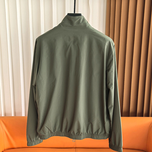 Customized Autumn Winter Stand Collar Casual Trend Commuter Windproof Soft Fabric <strong>Old</strong> Money Style <strong>Men's</strong> Reversible Flight <strong>Jacket</strong> - Product Image 6
