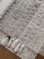 Autocollants 5D en relief TSZS pour ongles, motifs pois, nœuds et fleurs, décorations d'ongles DIY auto-adhésives délicates, vente en gros