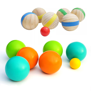 Jeu de <span class=keywords><strong>boules</strong></span> en bois, jeu de pétanque en bois pour enfants, jeu de fête en plein air en bois, jeu de cour familial - Product Image 1