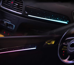 Kit d'éclairage LED intérieur de voiture SJC pour <span class=keywords><strong>Audi</strong></span> Q3 modèles 2013-2018, éclairage d'ambiance coloré Symphony 64 couleurs, accessoires de garniture - Product Image 5