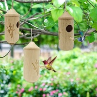 Nouvelle Offre : Nid d'oiseau en bois pour colibris – Maisonnette chaude pour la décoration de jardin, villa écologique pastorale pour oiseaux, lit pour animaux de compagnie