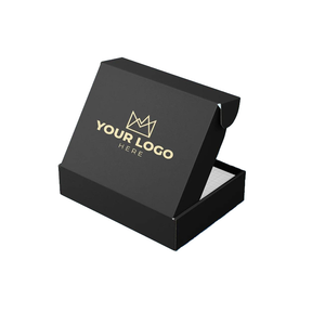 Printed Matte Black Corrugated Cardboard Paper <b>Packaging</b> Mailer Shipping <b>Box</b> With Customized Logo Size for <b>Small</b> Business - Product Image 1