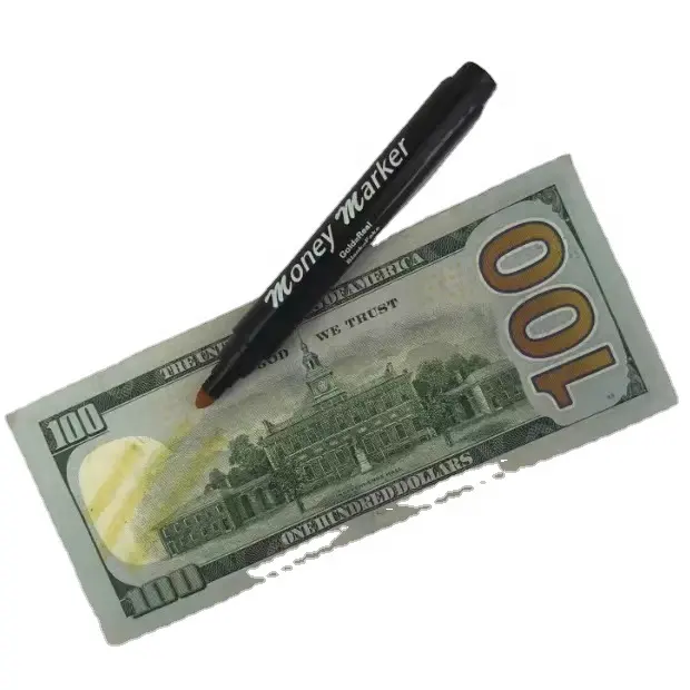 Caneta de dinheiro com logotipo personalizado, conjunto de canetas marcadoras para detector de notas falsas, testador profissional de dólares americanos por atacado