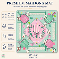 Alas Mahjong Ramah Lingkungan 3mm Neoprene Cetak Kustom Alas Meja Mahjong Amerika Tahan Air Anti Selip Lipat Portabel 84x84cm
