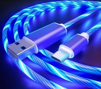 Câble de charge USB LED 3 en 1 tendance 2022 pour tous les téléphones portables