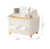 Boîte à mouchoirs de luxe style crème avec organisateur de télécommandes, distributeur de serviettes de table pour salon et table basse
