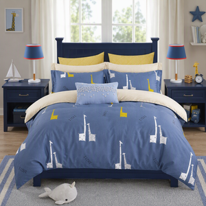 ชุดเครื่องนอนเด็กผ้าฝ้ายลายยีราฟน่ารักสีฟ้าเหลืองจากโปแลนด์ สำหรับ EU Dropshipping Nursery 3 ชิ้น - Product Image 5