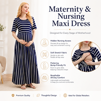 Produits d'approvisionnement : Vêtements de maternité tendance, Vêtements de maternité tricotés, Robe longue à manches courtes, Vêtements de maternité, Été