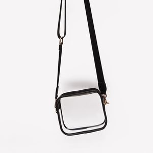 Bolsos Cruzados Transparentes Negros Personalizados, a la Moda, Impermeables, con Correa Ajustable, Cierre de Cremallera, Organizador Portátil de PVC Transparente para Mujer, Verano - Product Image 1