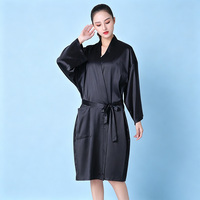 Peignoir Kimono Confortable en Faux Acétate Personnalisé avec Logo pour Hommes et Femmes, Idéal pour Spa, Salon de Coiffure et Coiffure