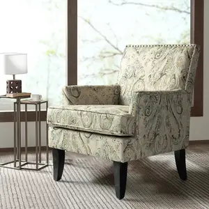 Modern Classic Contemporary Club Chair Fabric Armchair with Vintage Pattern
