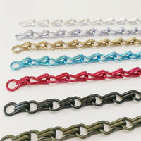 Chaîne à double crochet en aluminium à maillons imbriqués de diamètre de fil personnalisé, maillon anodisé pour rideau décoratif multi-scènes