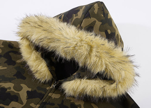 Sweat à <span class=keywords><strong>capuche</strong></span> zippé intégral personnalisé style américain rétro en polaire matelassé en coton, épais et chaud, pour homme et femme, idéal pour l'hiver - Product Image 6