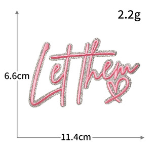 Patch brodé thermocollant en gros pour la décoration de vêtements, portefeuilles et chapeaux, thème 'Beach Bum Let Them' - Product Image 6