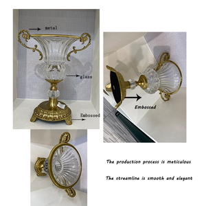 Vasi di Lusso in Vetro con Decorazioni in Rilievo, Vaso per Fiori in Cristallo, Stile Europeo Americano Francese, Artigianato per Casa, Soggiorno e Showroom - Product Image 5