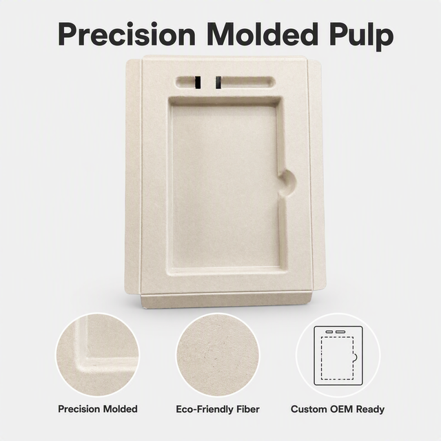 Natural Molded Pulp Custom Tray Inner Base Digital Product Electronic Accessory Gift Box for Exhibition Supermarket Recyclable
