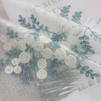 Rideau en gaze de style européen de luxe avec broderie de feuilles, rideaux transparents pour fenêtres, décoration pour la maison