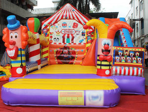 Circus Bounce Jump Castle Slide Combo Casa hinchable inflable Moonwalk Playground Slide Bouncer Inflable Obstáculo Jump Bouncer - Product Image 2