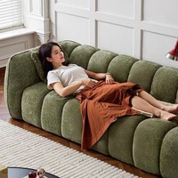 Modernes Boucle Cloud Sofa Modulares Ecksofa Teddy-Stoff Hochelastisches Schwammkissen Wohnzimmer Kombinationssofa