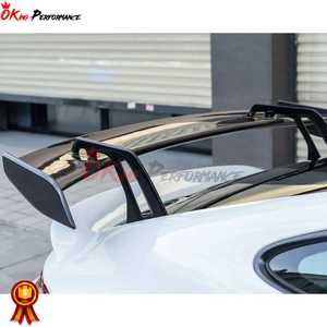 Base de Alerón trasero de fibra de carbono seco imprimado estilo GT3, alerón trasero, cubierta de motor y juego de maletero trasero para Porsche 911 992 <span class=keywords><strong>Carrera</strong></span> S - Product Image 2