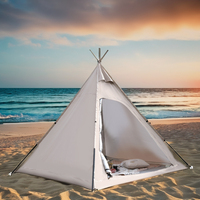 Tente indienne en tissu Oxford 210D camping tente pointue extérieure tente de camping familiale 3-5 personnes