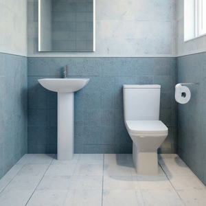 Turkish bianco occidentale allungato doppio sciacquone in ceramica Commode con drenaggio P-Trap per servizi igienici dell'hotel - Product Image 6