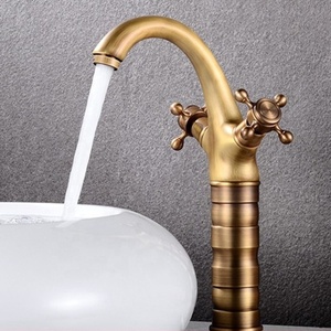 <span class=keywords><strong>Grifo</strong></span> de lavabo de latón antiguo con forma de <span class=keywords><strong>animal</strong></span>, manija doble, fabricante - Product Image 4