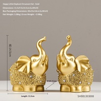 Ensemble de figurines de cerfs dorés de luxe, statue d'animal en résine pour salon, entrée, décoration de la maison, ornement pour décoration de mariage
