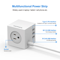 Vastfafa Professional Power Cube Factory USA Standard 15A 120V 3 prises QC USB Protection contre les surtensions Utilisation commerciale Prise avec prise de courant