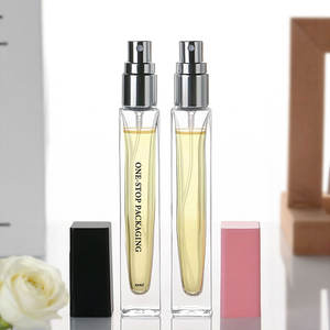 Flacon de parfum carré plat en verre vintage de 10 ml avec bouchon coloré, logo personnalisé imprimé sur écran et emballage en boîte <span class=keywords><strong>Anad</strong></span> à fond épais - Product Image 2