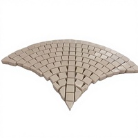 Nouvelles mosaïques murales en marbre de style moderne pour la décoration de pièces, design parquet, marbre naturel poli, motif écailles de poisson, motif éventail festonné