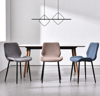 Chaise de salle à manger contemporaine en cuir avec pieds en métal, design scandinave, pour cuisine, restaurant, usage domestique, chaise de salle à manger pour cuisine