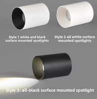 Spot LED anti-éblouissement à montage en surface, noir ou blanc au choix, en aluminium, pour éclairage domestique ou commercial