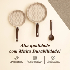 Juego de Ollas y Sartenes Modernas de Cerámica con Revestimiento de Mármol, Tapas de Vidrio, Asas de Baquelita, Antiadherentes, de Aluminio, Aptas para Gas e Inducción, Resistentes al Horno - Product Image 5