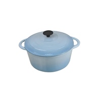 Juego completo de utensilios de cocina de hierro fundido esmaltado azul al por mayor