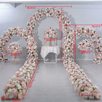 Décor de mariage de luxe, articles de décoration de fête, fleurs artificielles en plastique roses, centres de table personnalisés, chemin de table pour événements, rangée de fleurs