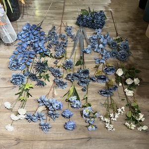 LO-585 Style minimaliste européen Variétés mixtes <span class=keywords><strong>Bleu</strong></span> brume Faux fleurs <span class=keywords><strong>Bleu</strong></span> poussiéreux Tiges de fleurs artificielles pour arrangement floral - Product Image 6