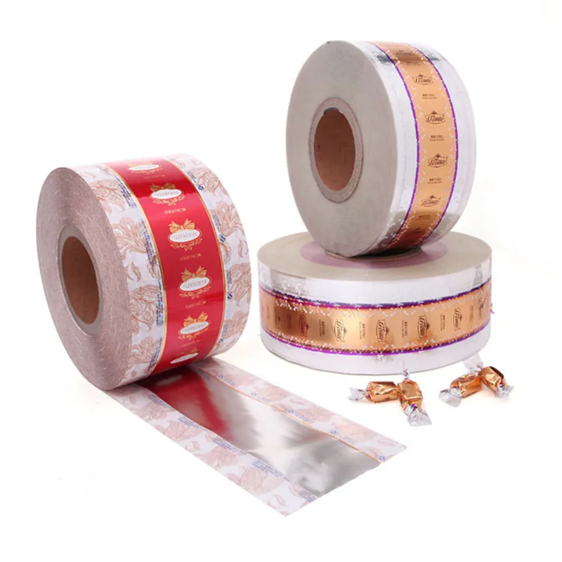 Kustom PVC PET Twist Film plastik Film Food Grade Toffee Wrapper dengan Metalized untuk Pack Candy