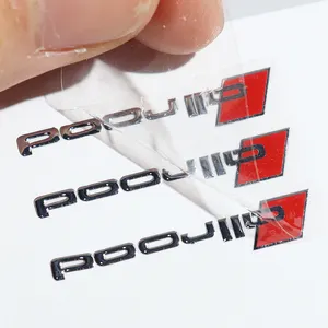 Özel baskı vinil logo transfer sticker şeffaf 3D metal çıkartmalar transferi bronzlaşmaya sıcak gümüş uv transfer sticker