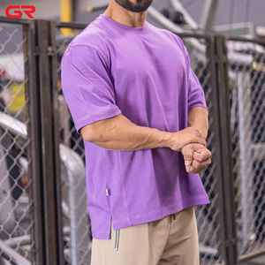 Maglietta da ginnastica da uomo con Logo personalizzato in cotone 100% ad asciugatura rapida oversize <span class=keywords><strong>abbigliamento</strong></span> <span class=keywords><strong>sportivo</strong></span> Top Top da Fitness - Product Image 4