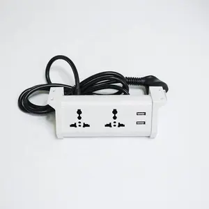 Universal power outlet 2AC outlet 2 USB charging hanging on under desk table socket/Table Edge Clamping Desktop socket