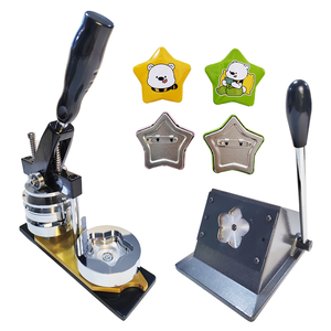 Kit de Máquina Manual para Hacer Botones en Forma de Estrella con Cortador de Papel e Insumos para Pines Fotográficos y Magnéticos - Product Image 1