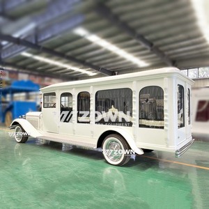 ZOWN Pure White Vintage Hearse à Chevaux en Acier, Suspension Automotrice en Acier à Ressorts, Décoration à Bandes Verticales, Transport Étendu - Product Image 3
