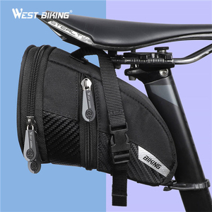 Sacoche de selle de vélo de montagne extensible WEST BIKING 1,1 L en PU, imperméable, pour le sport et les voyages - Product Image 3